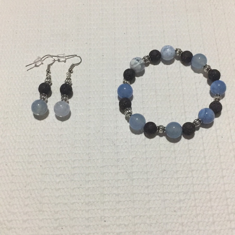 Handmade bracelet and earrings